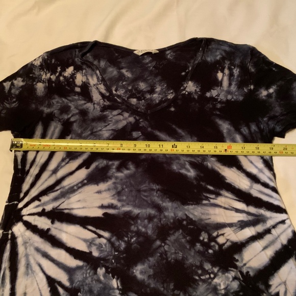 TRYST Tie Dye Loose Fit Lightweight Stretchy Long T-Shirt Short Sleeve Tunic- XL - Picture 7 of 8